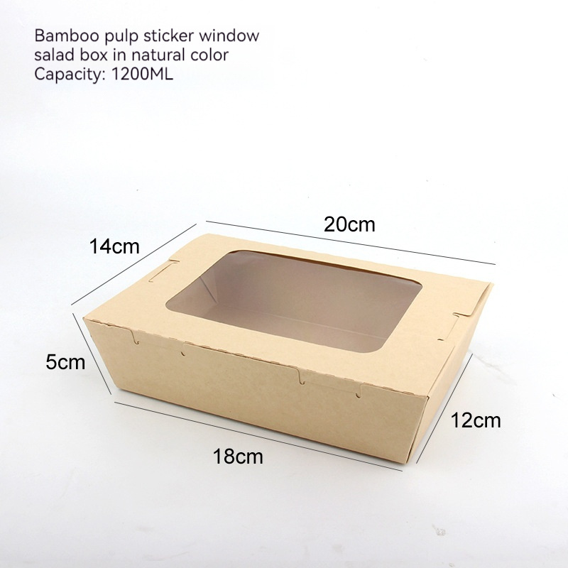 High Quality disposable takeout food packaging container paper salad boxes With Transparent Pvc Window