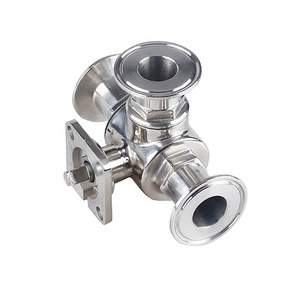 Three-way high platform water valve stainless steel float ball valve type T type L electric pneumatic