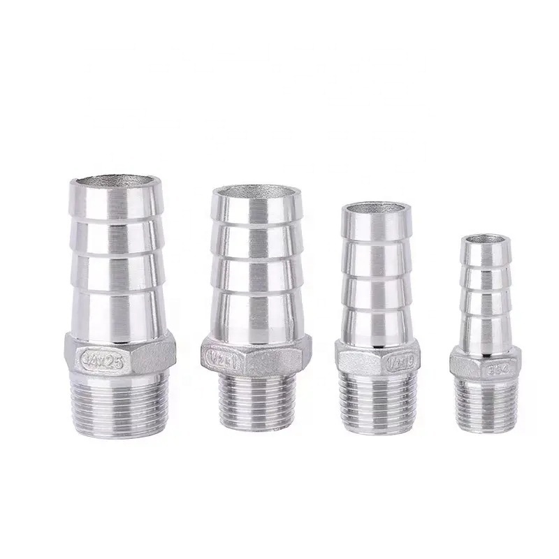 Stainless Steel  201 304 316 Pipe Fittings SS304 SS316L Pipe Fitting Hex Hose Nipple  npt bspp bspt