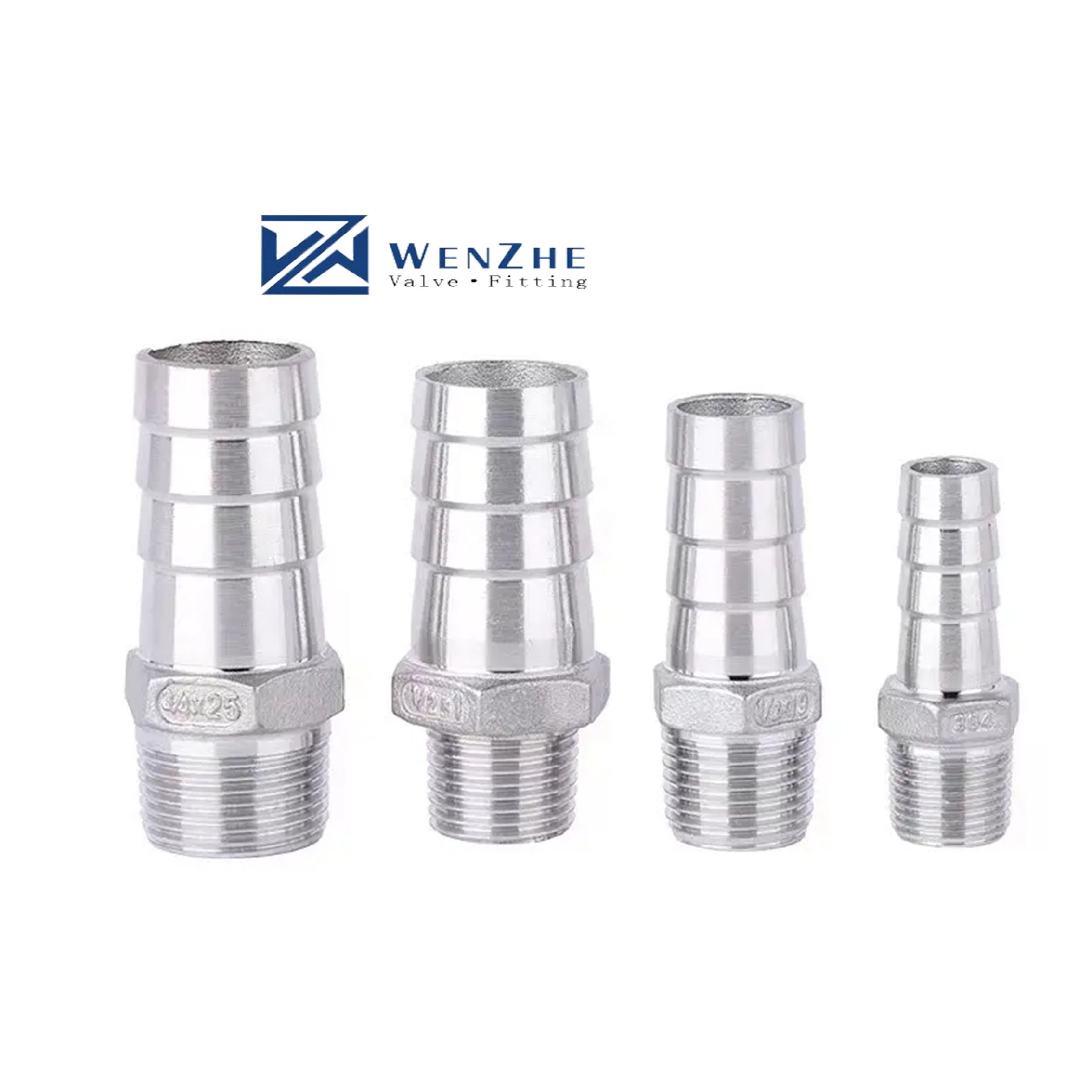 Stainless Steel  201 304 316 Pipe Fittings SS304 SS316L Pipe Fitting Hex Hose Nipple  npt bspp bspt