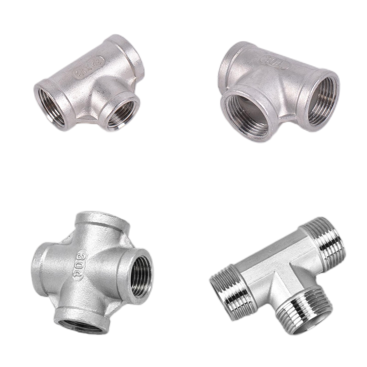 FREE SAMPLE stainless steel 201 304 multi-type male female reducing elbow tee cross union cap coupling  thread pipe fittings