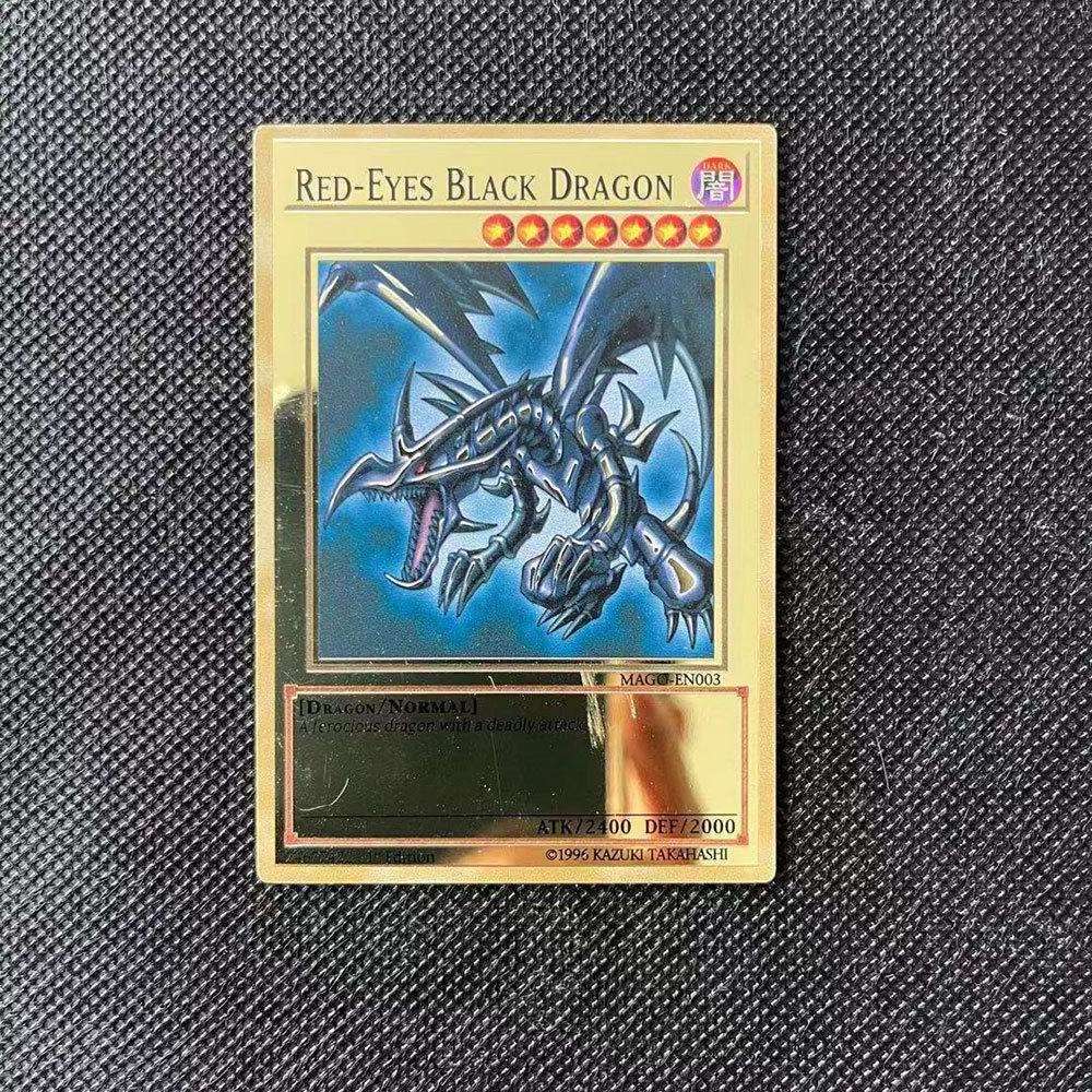 Yugioh Golden Metal Cards Yu-Gi-Oh Alloy Collection Card Blue Eyes Dark Magicial Obelisk Slifer Ra Kids Christmas Birthday Gift