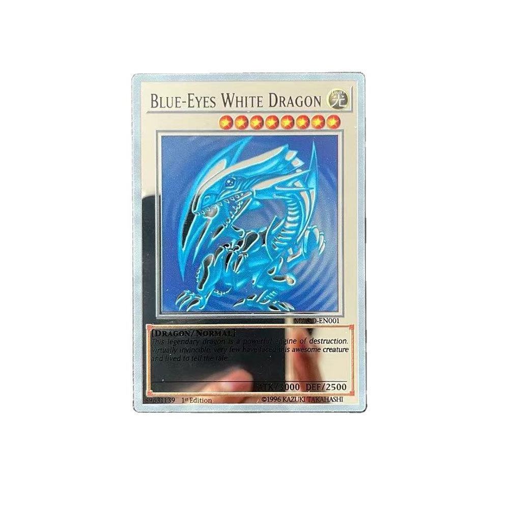 Yugioh Golden Metal Cards Yu-Gi-Oh Alloy Collection Card Blue Eyes Dark Magicial Obelisk Slifer Ra Kids Christmas Birthday Gift