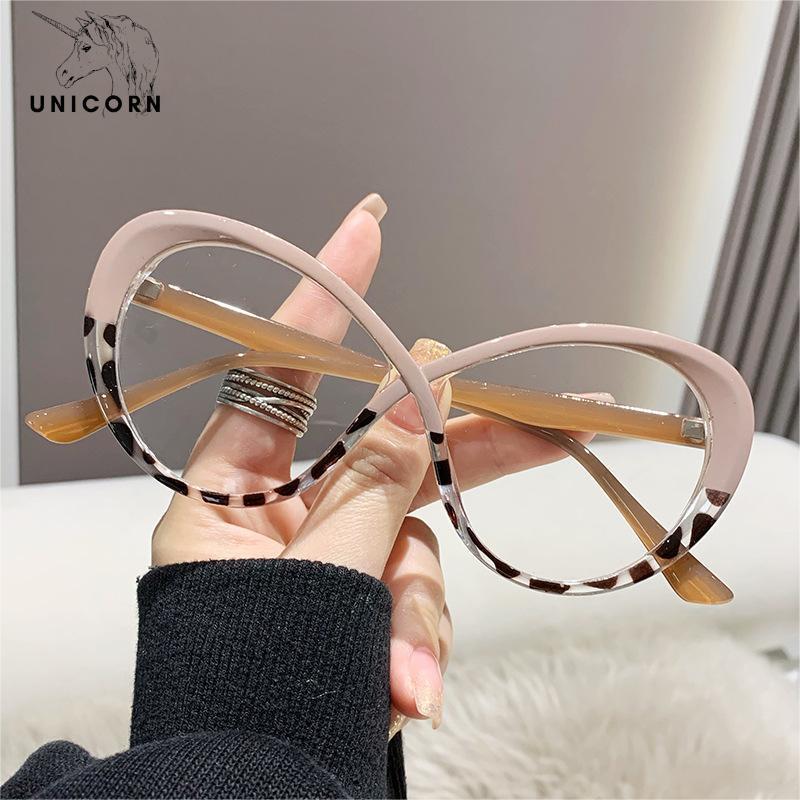 5516 Oval cross glasses frame 2023 new women's glasses frame tide personality fashion anti-blue light flat mirror optics