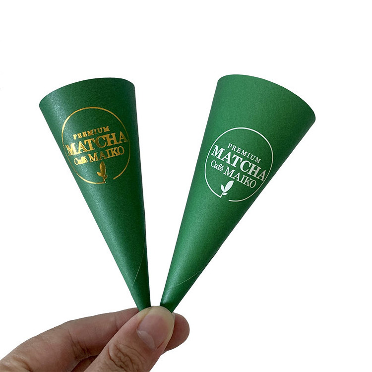 Disposable Custom high quality printed Ice Cream Cone Paper Wrapping Cone Sleeves