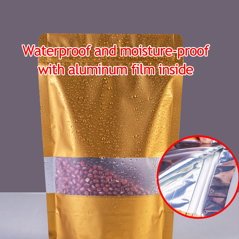 Factory shipping 250g 500g 1kg flour powder bags spices food pouch stand up packaging with window