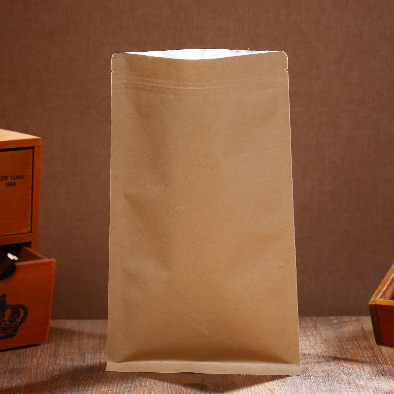 Kraft paper bags with zip lock candy tea small sachet aluminium foil inside resealable pouches