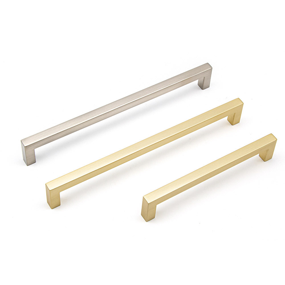 Modern square bar kitchen cupboard door handle pulls cabinet drawer pull handle