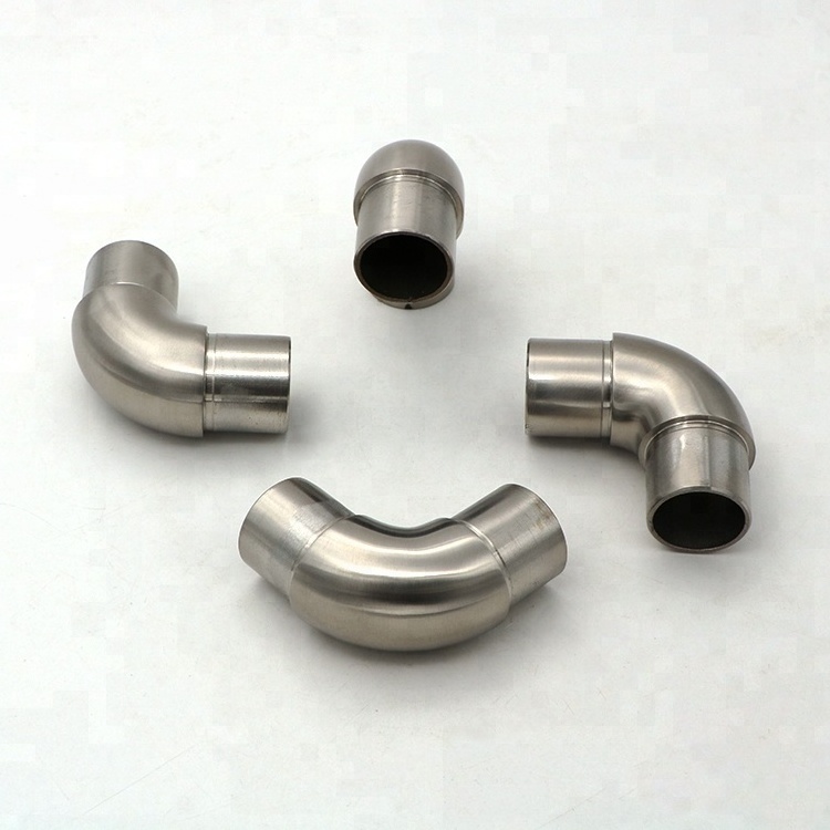 90 degree stainless steel handrail elbow stair pipe corner joint staircase handrail pipe fittings