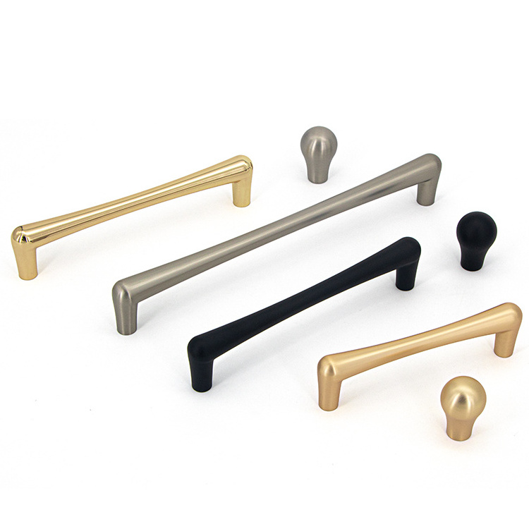 Zinc Solid Door Furniture Drawer Desk Wardrobe Pulls Kitchen Cabinet Handles Knobs Modern New Style Gold Black Dresser 7-15 Days