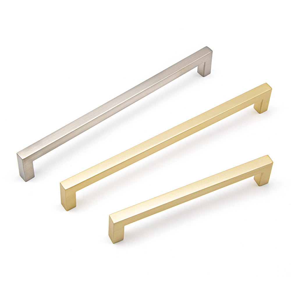 Modern square bar kitchen cupboard door handle pulls cabinet drawer pull handle