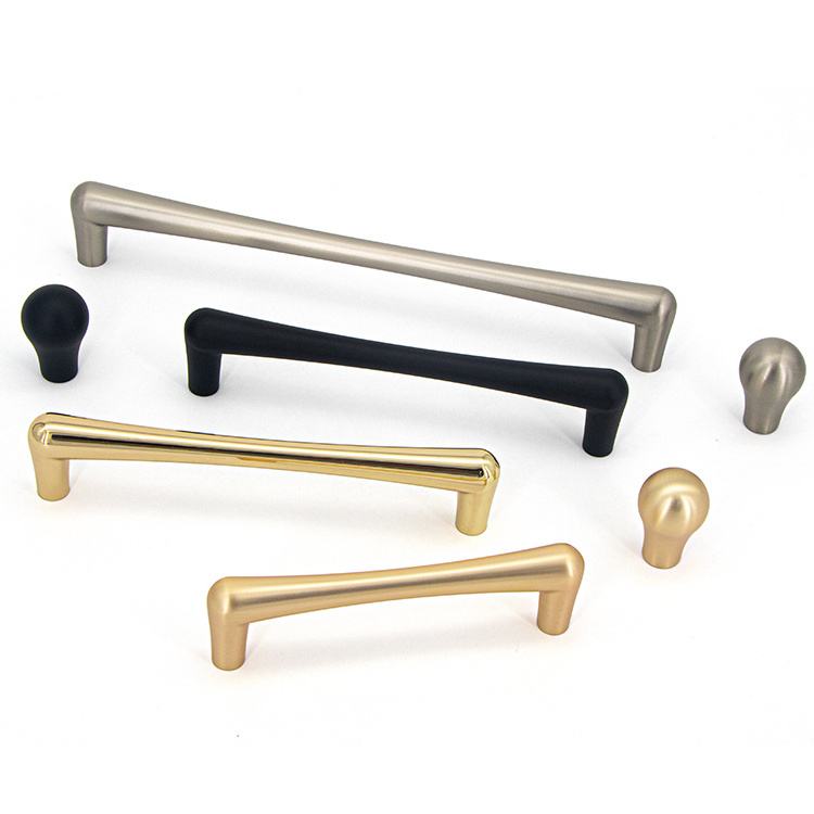 Zinc Solid Door Furniture Drawer Desk Wardrobe Pulls Kitchen Cabinet Handles Knobs Modern New Style Gold Black Dresser 7-15 Days