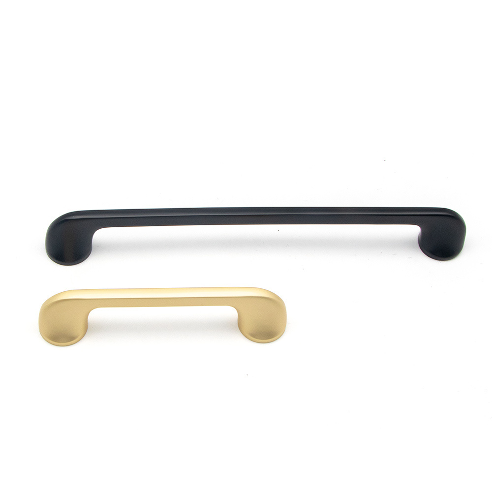 Round Foot Cabinet Arch Pull Furniture Dresser Golden Bar Pulls Black kitchen drawer Handles