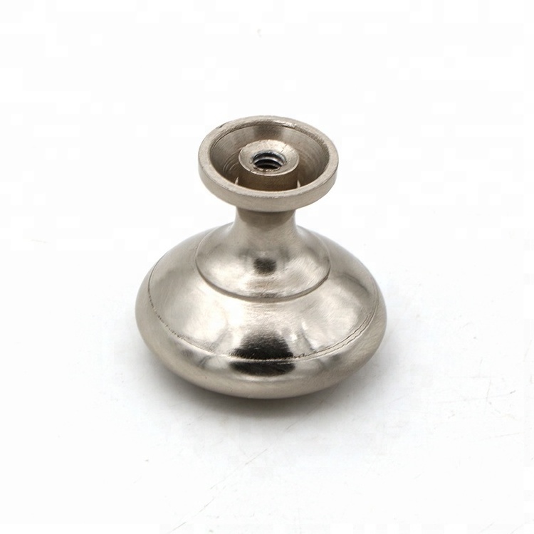 Zinc alloy round kitchen bedroom furniture fittings small pull handle brush satin nickel drawer cabinet knob