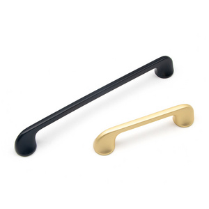 Round Foot Cabinet Arch Pull Furniture Dresser Golden Bar Pulls Black kitchen drawer Handles