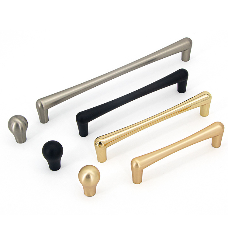 Zinc Solid Door Furniture Drawer Desk Wardrobe Pulls Kitchen Cabinet Handles Knobs Modern New Style Gold Black Dresser 7-15 Days