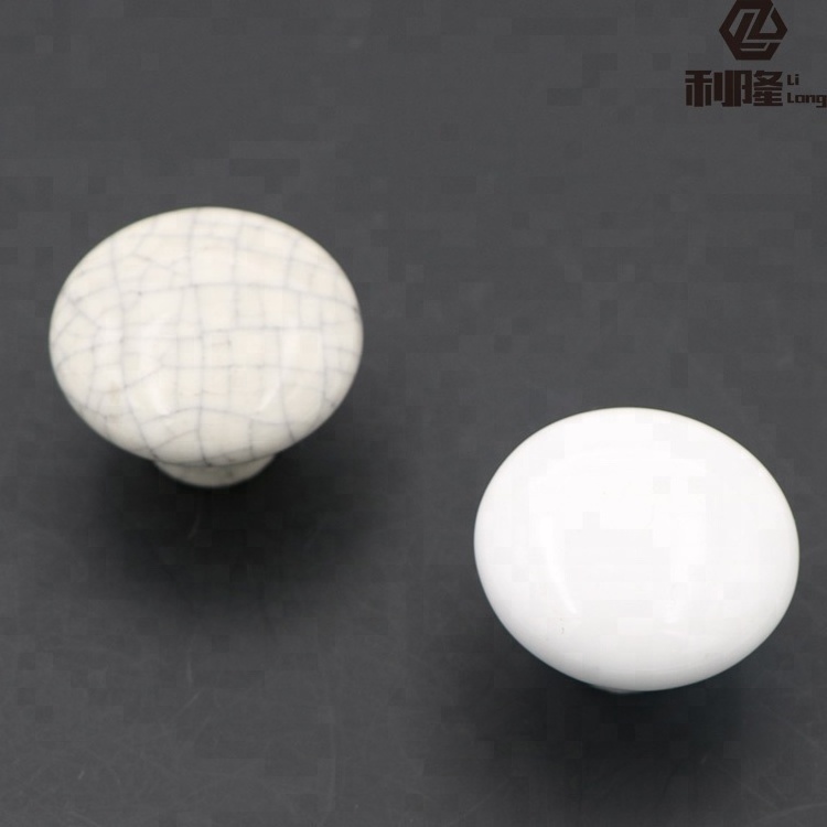 Elegant round white ceramic bedroom furniture handle drawer dresser pulls kitchen cabinet door knobs