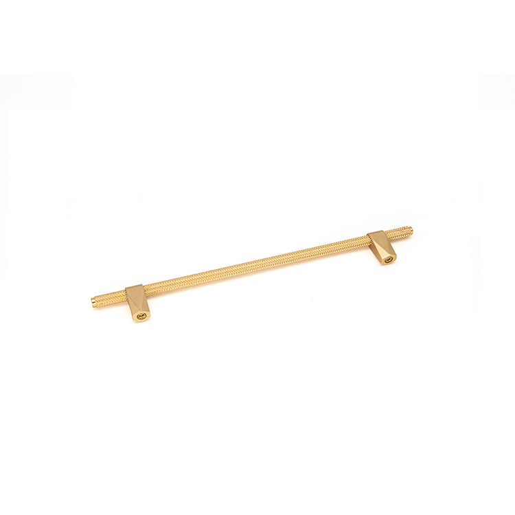 Brushed Gold T Bar Kitchen Cabinet Hardware Handles Solid Brass Knurled Bar Pulls Aluminum Alloy Modern Furniture Handle & Knob