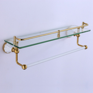 Hight Quality  wall mounted Gold Acrylic bathroom shelves shampoo holder shower shelf bathroom accessories