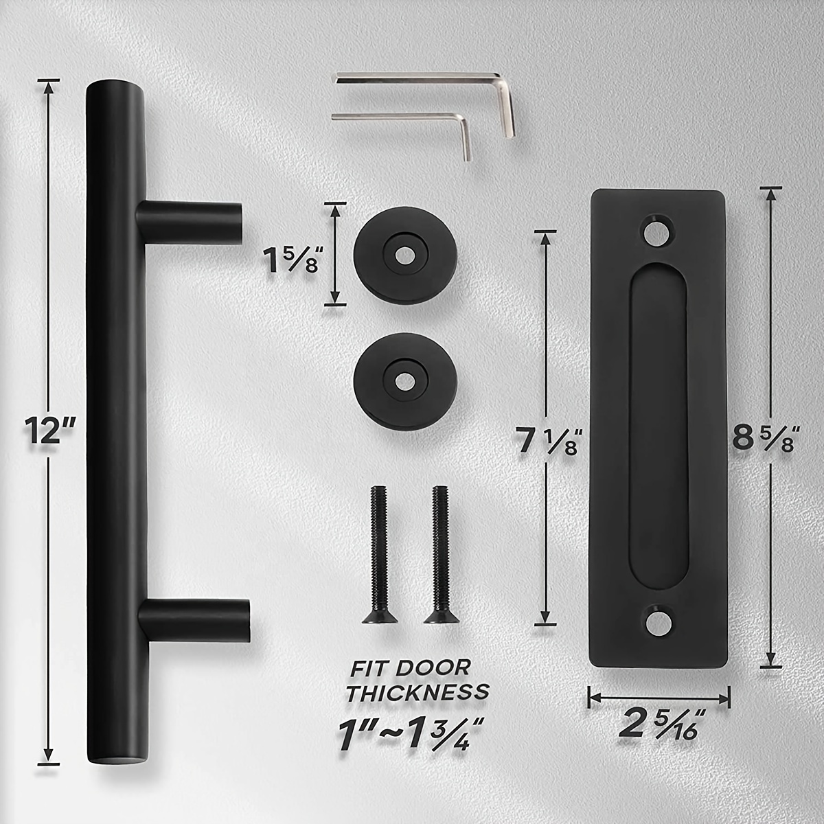 Heavy Duty Rust-Proof Barn Door Handle Set - Includes Door Latch & Hardware for Indoor/Outdoor Sliding Doors!