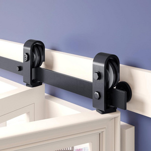 Upgraded  Bi-Fold Barn Door Hardware Track Kit With Anti-jump function For Cabinet Closet