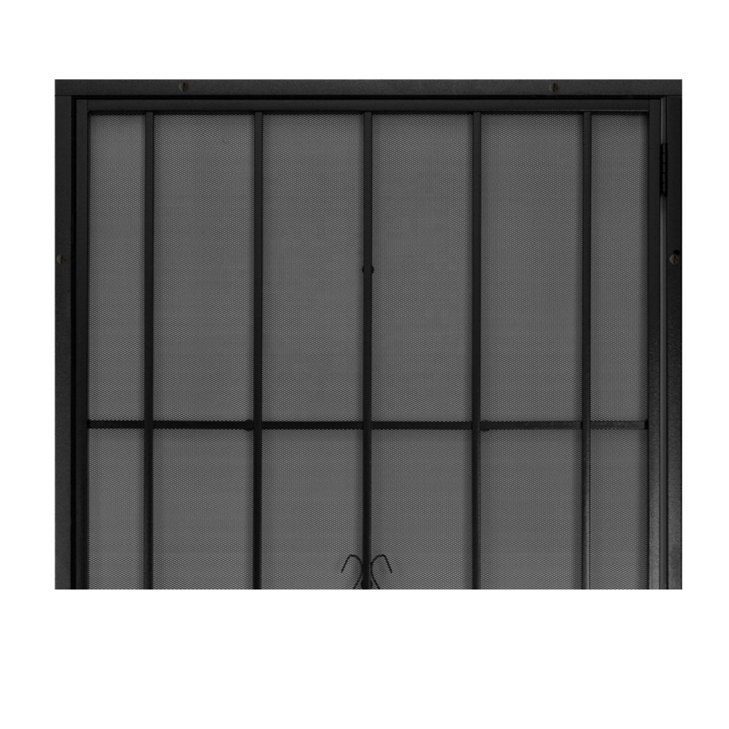 Black Surface Mount Outswing Steel Security Door with Expanded Metal Screen