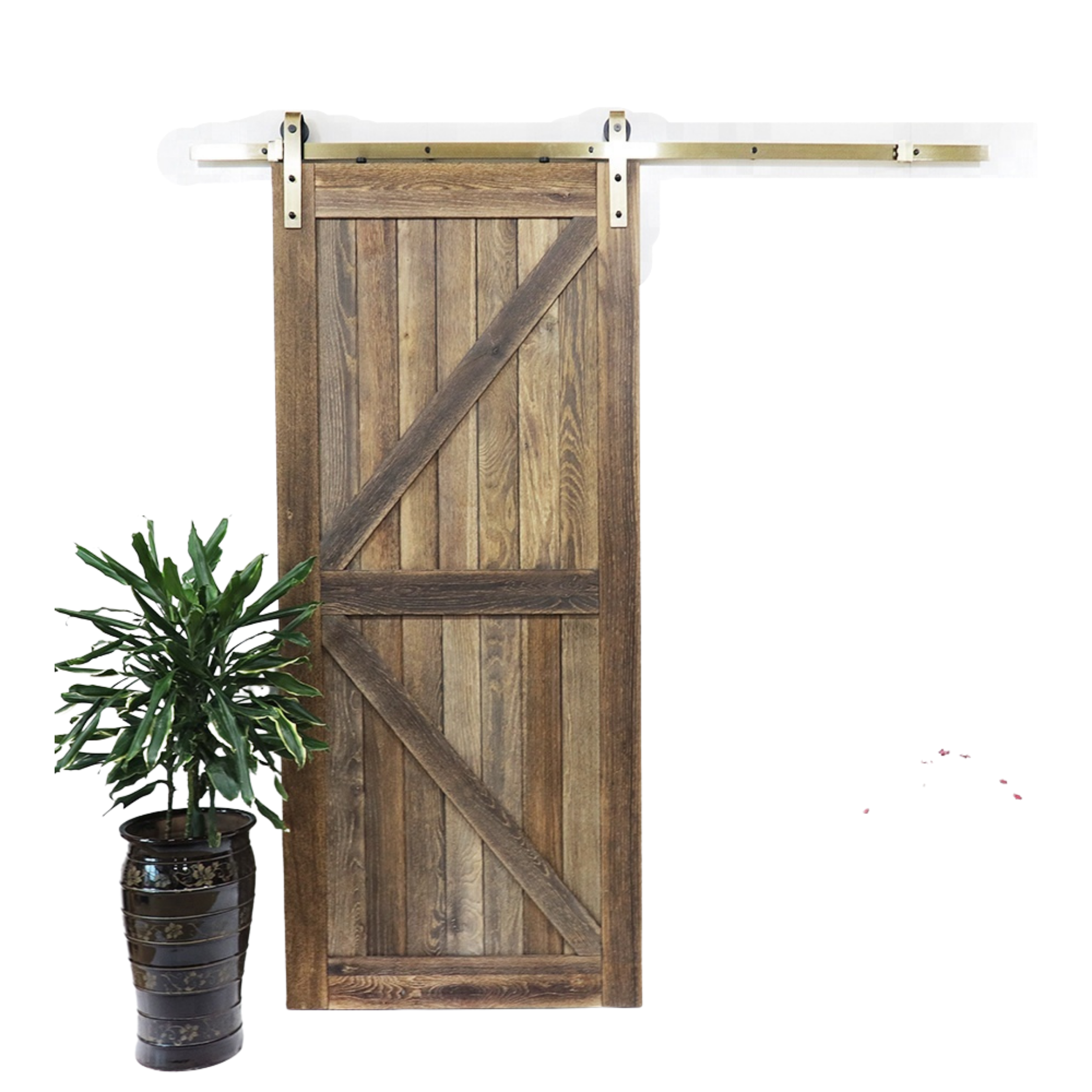 KINMADE soundproof interior sliding barn doors Hardware for house Steel Track Closet Wood Sliding System barn door & track