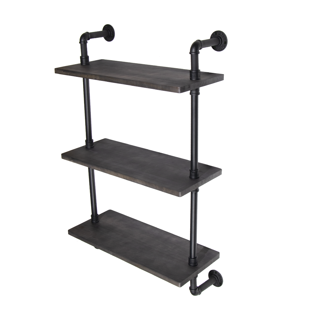 Industrial Pipe Ladder Shelf Vintage Display Rack Rustic Floating Storage Shelf 3 Tier Wall Mounted