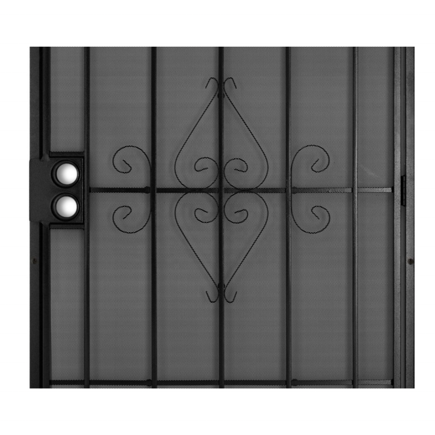 Black Surface Mount Outswing Steel Security Door with Expanded Metal Screen