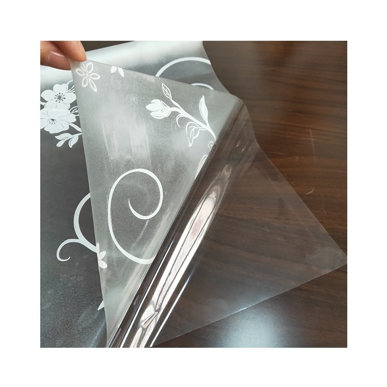 PVC frosted opaque decorative adhesive window film sticker with flower pattern glass film for home decoration