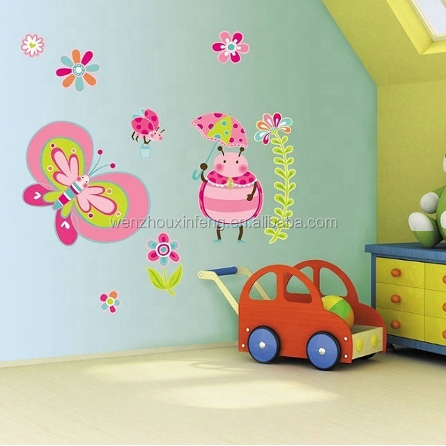 Chinese factory cheap animal adhesive pvc wall sticker removable fish wallpaper for kids' room boy & girl bedroom decoration