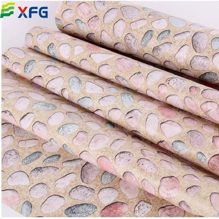 Peel and stick vinyl stone wall contact paper removable pvc adhesive wallpaper rolls for kids' bedroom living room deco