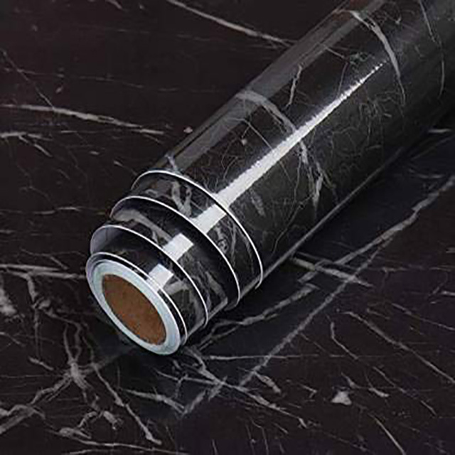 Black Living Room Wallpaper/ Roll Furniture Wallpaper Heat  Wall Paper Rolls Kitchen Marble Glossy Self Adhesive Sticker