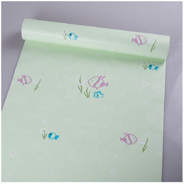 Waterproof Contact Paper Wall Sticker Adhesive Pink Fish Wallpaper Room Vinyl Kids Designs for Girls and Boys Bedroom Decor