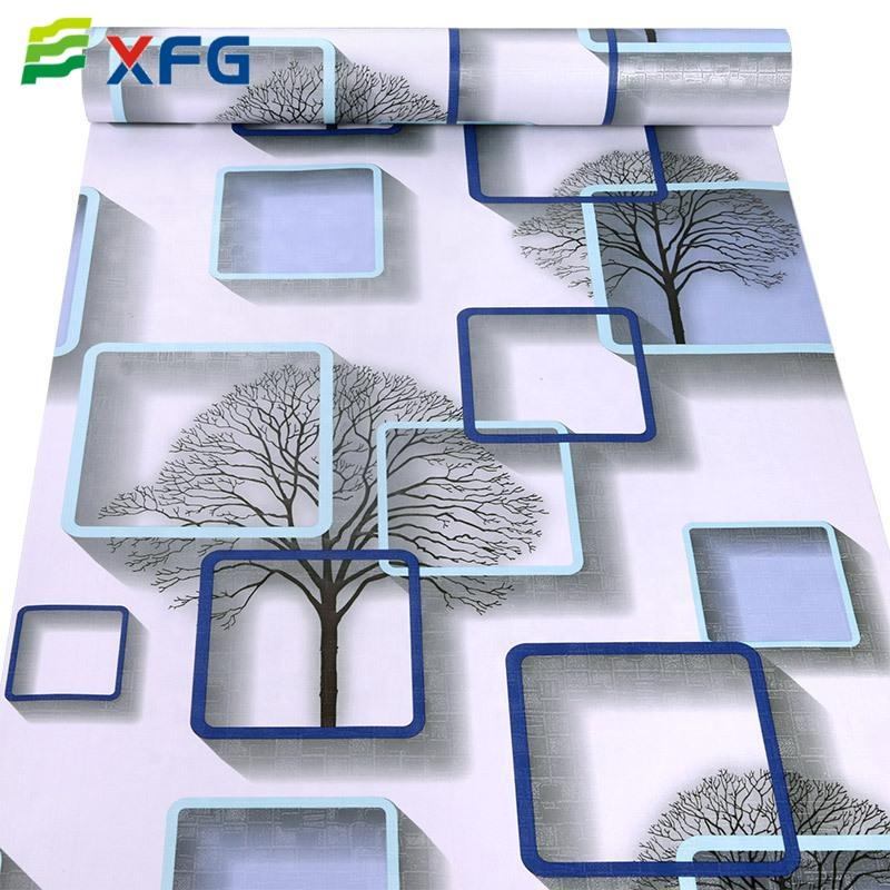 Chinese wallpaper mural embossed adhesive paper waterproof floral blue wallpaper rolls for home bedroom decoration