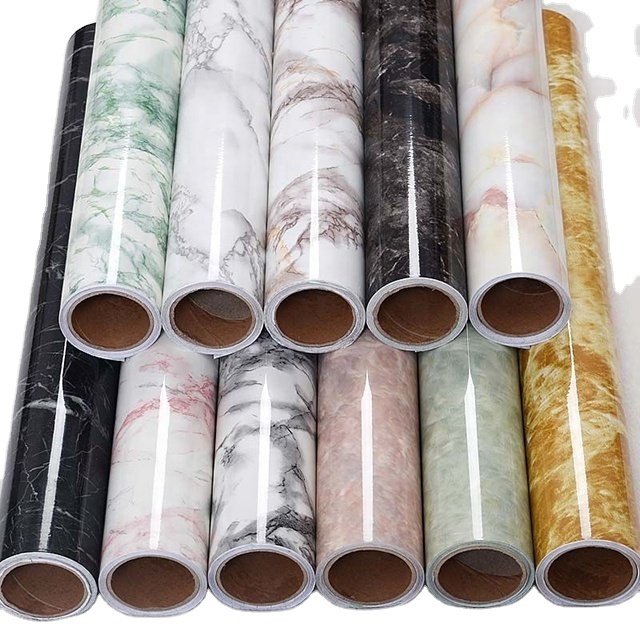 Marble wallpaper pvc adhesive vinyl waterproof contact paper Pvc Wallpaper Marble Pattern Waterproof 3D Wall Paper For Kitchen