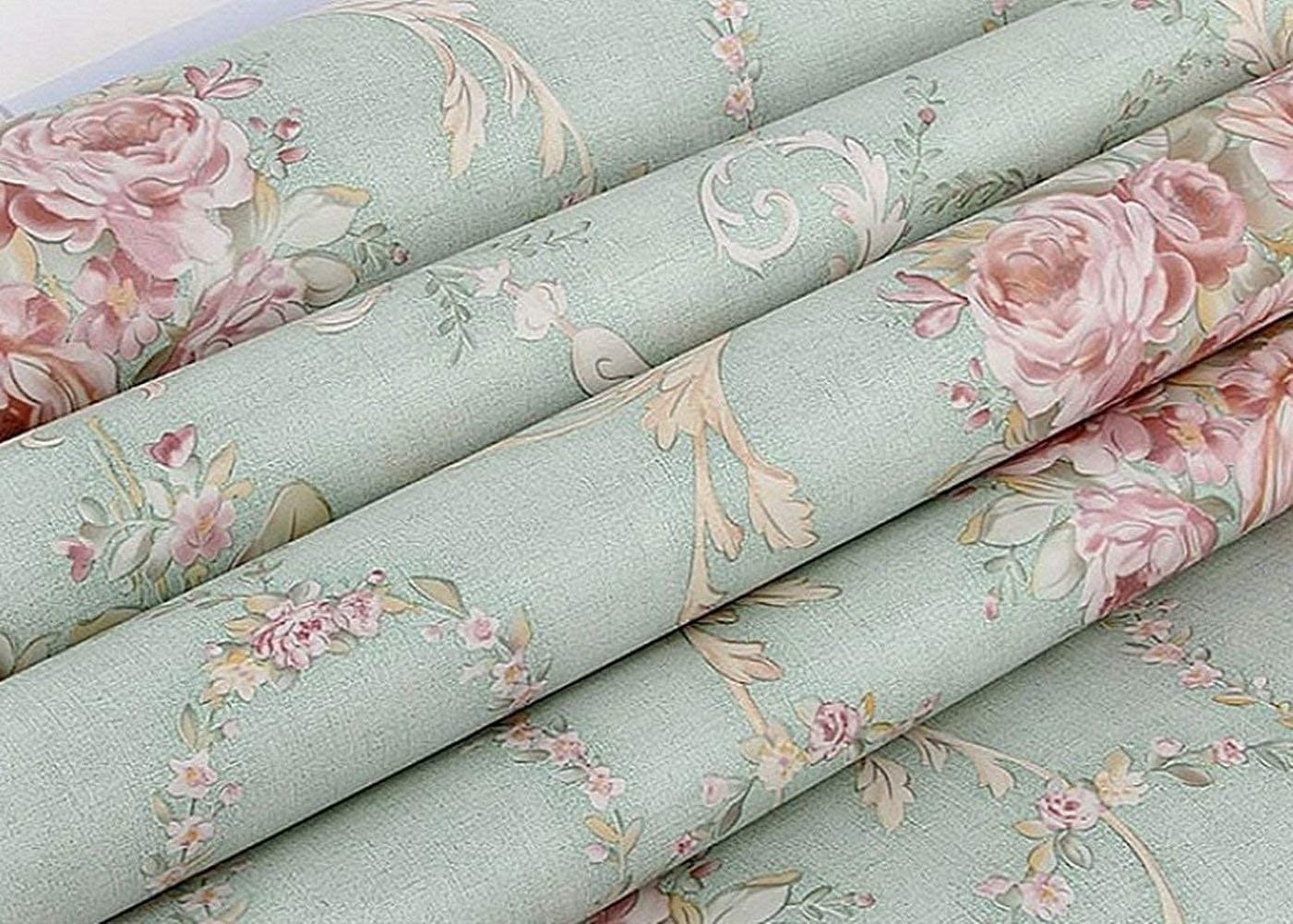 17.7''x393.7'' Vintage Blooming Flower Wallpaper Peel & Stick Backsplash Mural for Livingroom Bedroom Kitchen