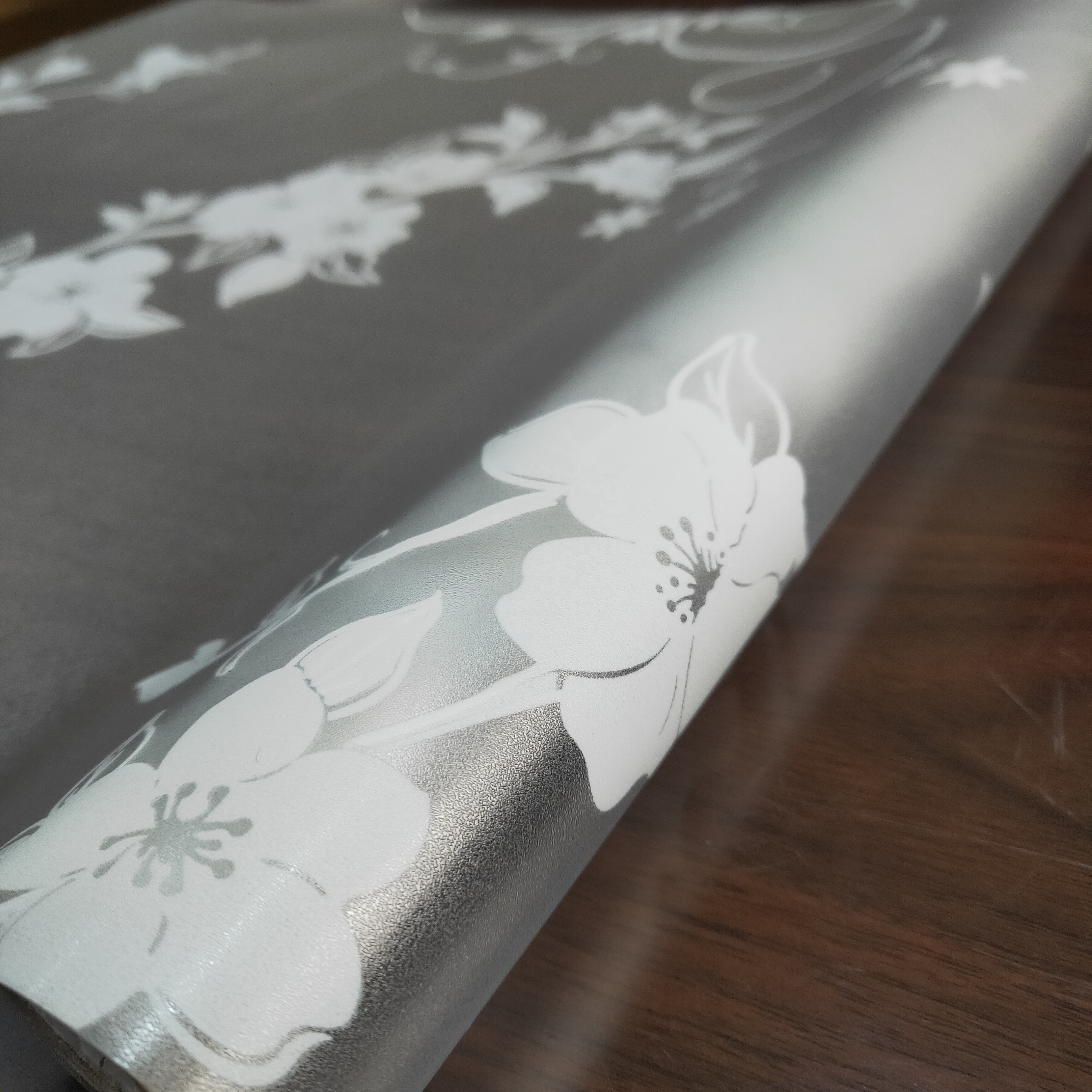 PVC frosted opaque decorative adhesive window film sticker with flower pattern glass film for home decoration