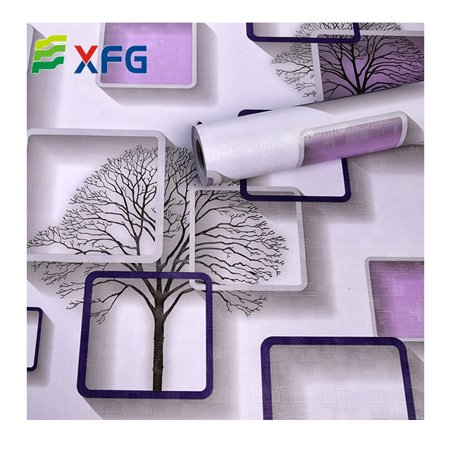 New custom vinyl peel and stick wall paper modern contact paper vantage purple tree self adhesive wallpaper