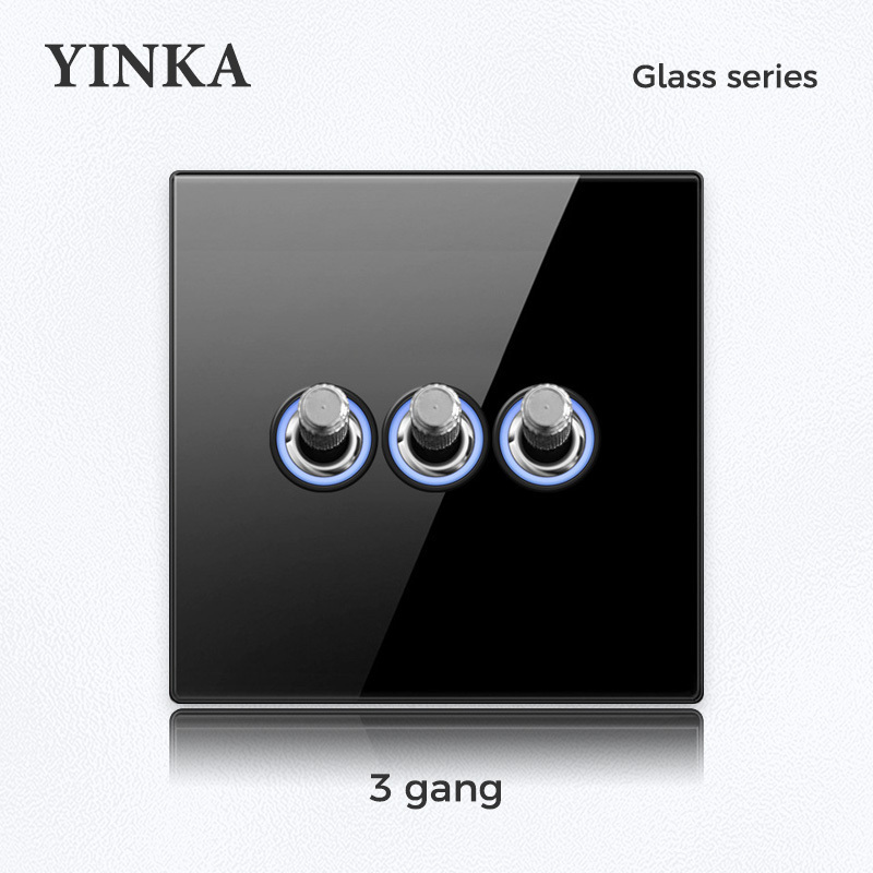 YINKA Glass Toggle Wall Light Switch Electrical Accessories Switch Light Switches And Sockets European