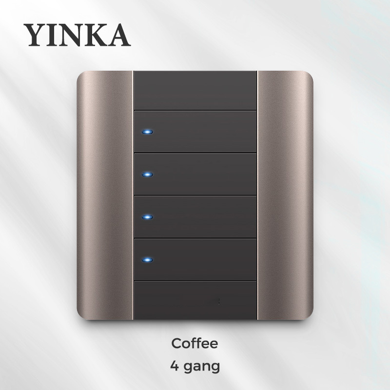 YINKA Plastic Panel Minimalist Design Two-color Splicing  US Luxury Wall Switches Vertical Version Of The Socket