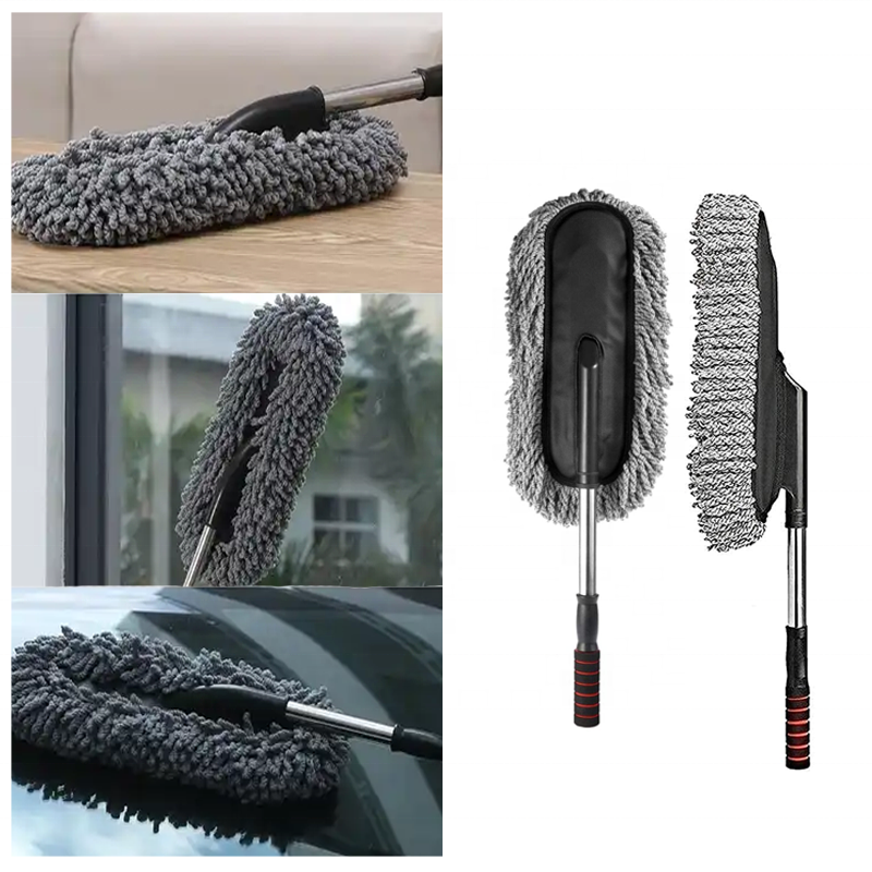 Hot Sale Multifunctional Portable Retractable Long Handle Auto Microfiber Brush For Exterior Cleaning