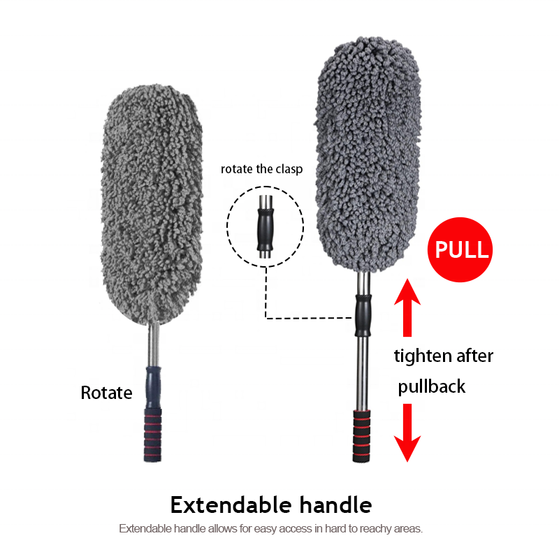 Hot Sale Multifunctional Portable Retractable Long Handle Auto Microfiber Brush For Exterior Cleaning