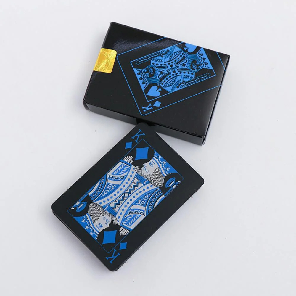 2024 Custom Creative Gift Durable Frosted Poker High Quality Plastic PVC Poker Waterproof Black Playing Card Wholesale