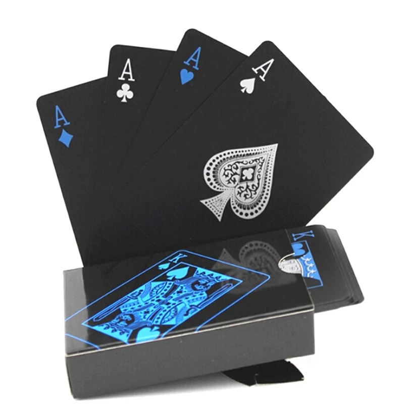 Custom Sheet Magic Marked Plastic Pvc Poker Waterproof Black Personalised Playing Cards