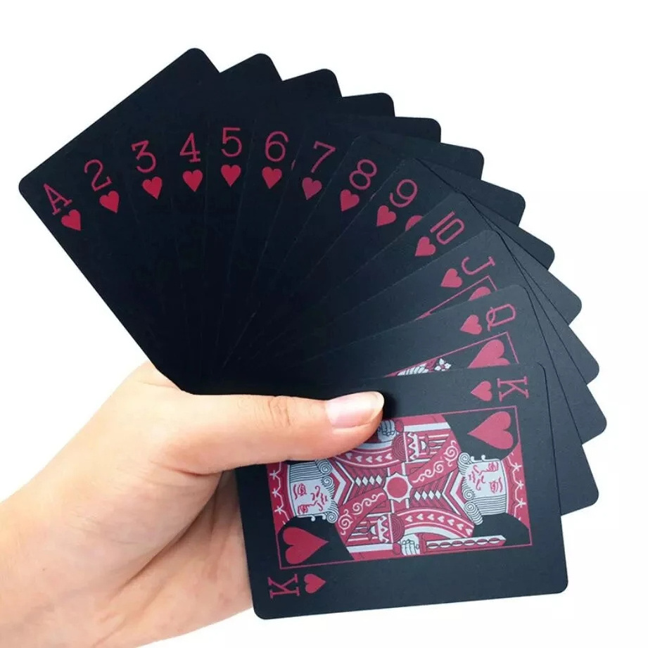 Custom Sheet Magic Marked Plastic Pvc Poker Waterproof Black Personalised Playing Cards