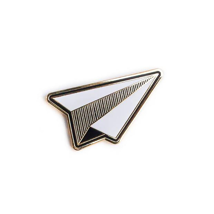 3d design airplane shaped metal enamel lapel pin