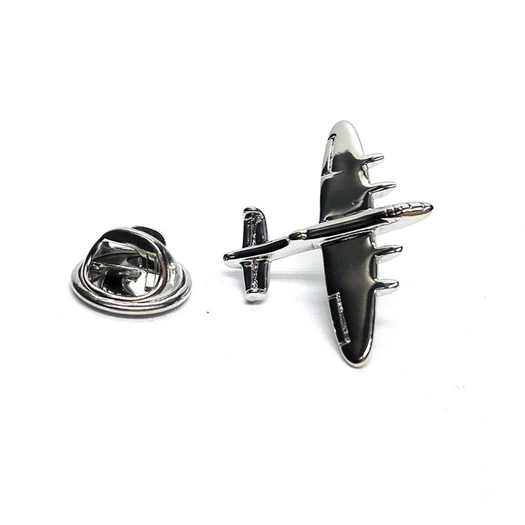 3d design airplane shaped metal enamel lapel pin