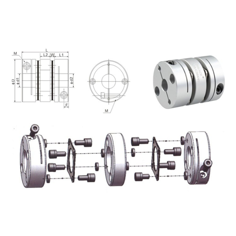 Encoder Shaft Flexible Coupling Double Diaphragm types Disc Spring Couplings Line Shaft Coupling