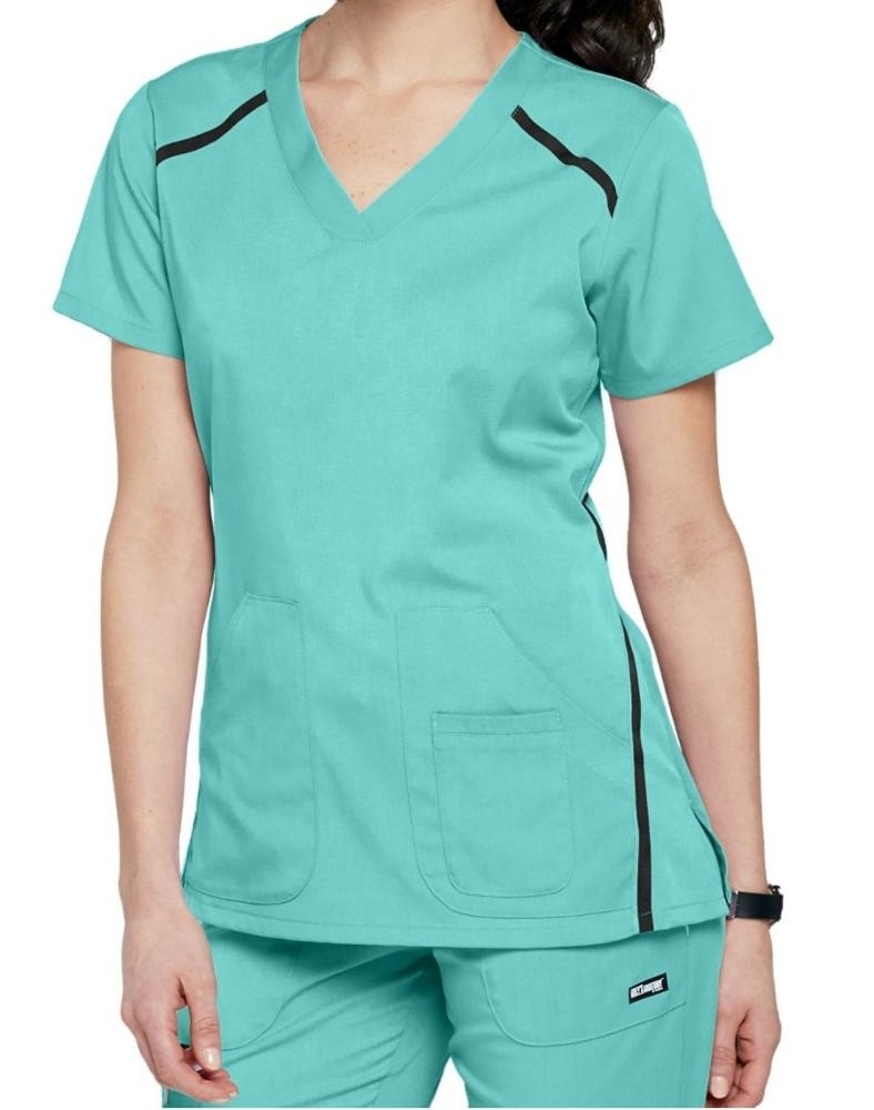 V neck Stretch Custom Nursing Uniforms with Bleach Resistant Scrubs Design